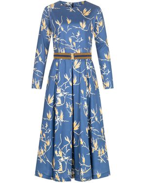 Marianna Déri Branch Print Belted Dress - Blue