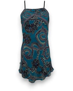 Monzlapur New York Silk Snake Scarf Dress - Blue