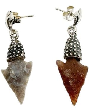 Tg-Jewellery by Tamara Gervasio Ancient Arrowhead Dangle Earrings - White