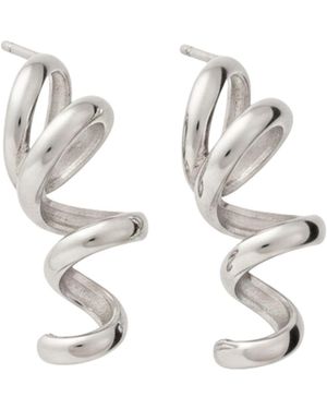 LINYA JEWELLERY Seta Spiral Hoop Earrings - Metallic