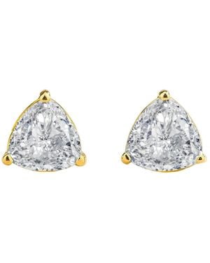 Juvetti Trillion Diamond Solitaire Stud Earrings - Metallic