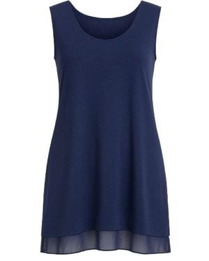 Conquista Layered Sheer A Line Dress - Blue