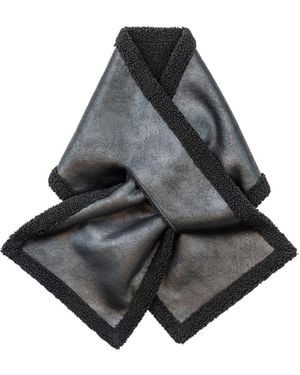 Circular Path Faux Shearling Vegan Scarf - Black