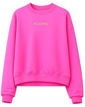 Tantra Spain Sl Sweatshirt With Iconic Fluorescent Text On The Front And Back Fucsia - Pink