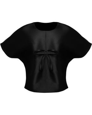 Madebyza Sculptural Top With Bow Detail - Black