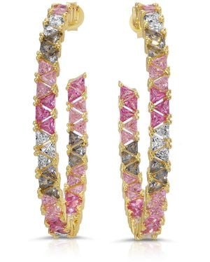 Native Gem Mare Hoop Earrings - Pink