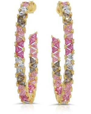 Native Gem Mare Hoop Earrings - Pink