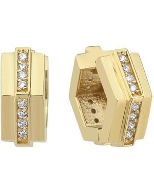 Dime Tribe Earrings With Diamonds - Metallic