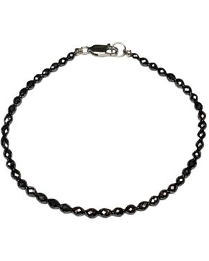 Rahul's Jewels 7 Genuine Diamond Oval Strand Bracelet - Black