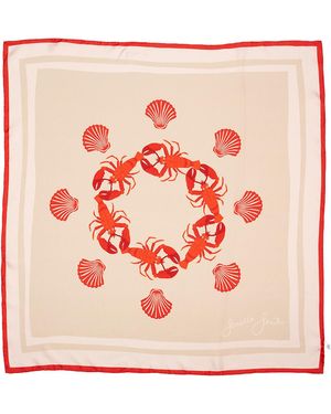 Fenella Smith Lobster & Shell Silk Scarf - Pink