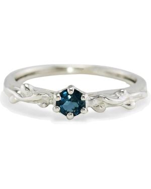 Isla Silver Dainty London Topaz & Sterling Ring - White