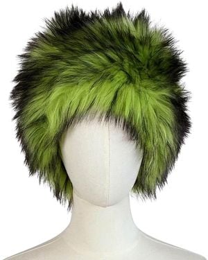 Jennafer Grace Anjelina Shadow Absinthe Faux Fur Hat - Green