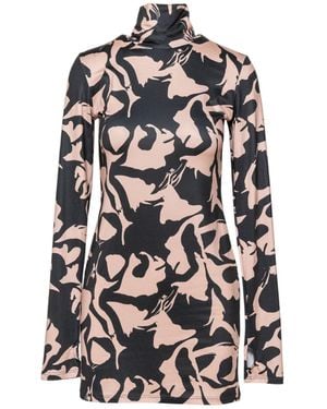 ARTISTA Shadows Elastic Turtleneck Mini Dress - Black