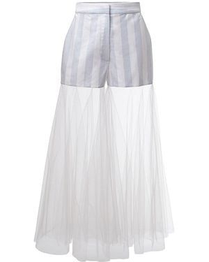 By Moumi Veiled Shorts Striped Myogi - White