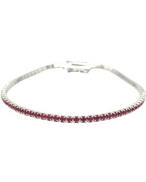Sophelia Garnet January Birthstone Sterling Dainty Tennis Bracelet - White