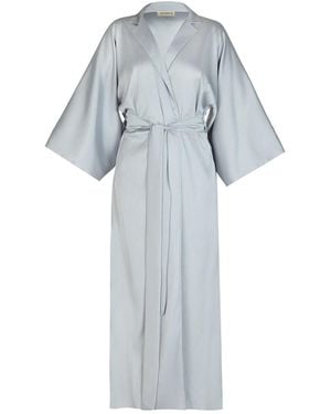Avenue 8 Maxi Silk Collar Robe - Blue