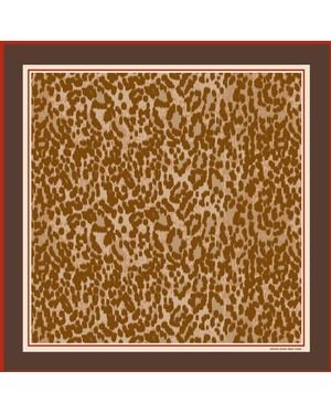 Jessie Zhao New York Neutrals Leopard Allure Double Sided Silk Scarf - Metallic