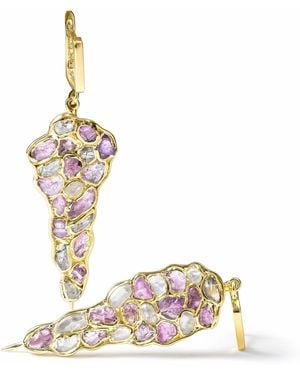 German Kabirski Tarina Plated Earrings With Raw Zircon And Sapphire - Metallic