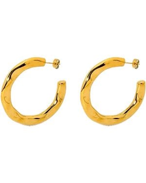 Elk & Bloom Chunky 14K Hammered Hoops - Metallic