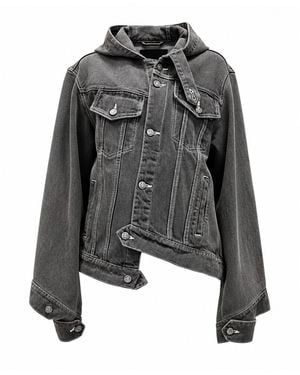 Gao Republic Hoodie Denim Jacket - Grey