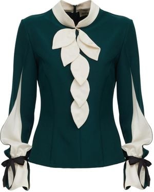 Julia Allert Elegant Fitted Blouse – Emerald - Green