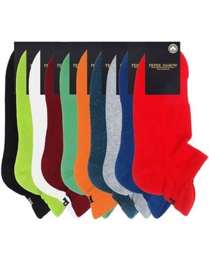 Peper Harow - Made in England Trainer Sports Socks Ten Pack Bundle – Organic - Red