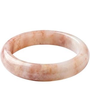 seree Peach Blossom Jade Stone Bangle - Pink