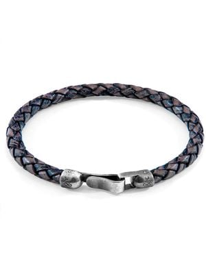 Anchor and Crew Skye & Braided Leather Bracelet - Blue