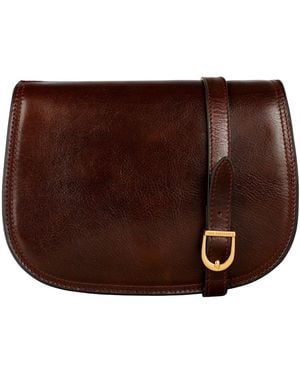 Time Resistance Leather Cross Body Bag For - Brown