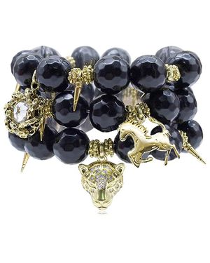 Bayemeyc Noxelia Onyx Cuff Bracelet - Black