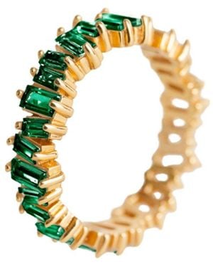 Claire Hill Designs Emerald Baguette Ring - Metallic