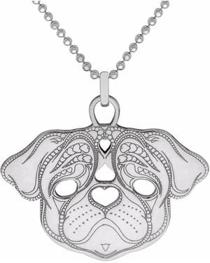 CarterGore Silver Pug Pendant Necklace Medium - Metallic