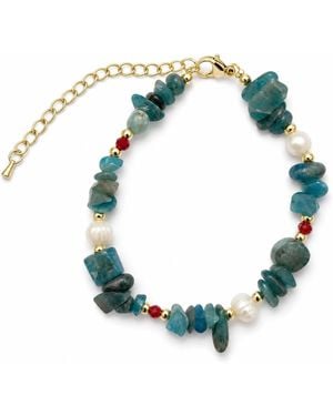Angel Barocco Apatite & Freshwater Pearl Gemstone Bracelet - Blue