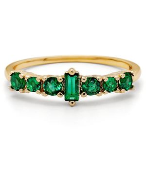 Crystals and Co Emerald Baguette Ring - Green