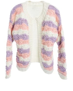 Saachi Scallop Pastel Knitted Cardigan - Pink
