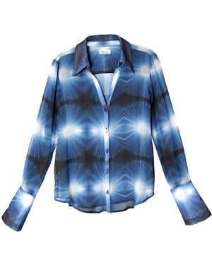 Babs Boutique NYC Silk Georgette Blouse - Blue