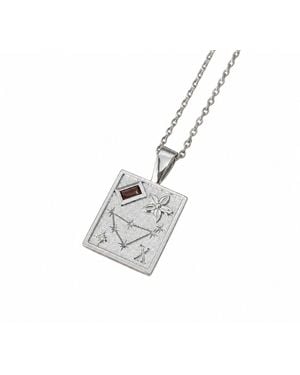 Cier Capricorn Zodiac Necklace - White