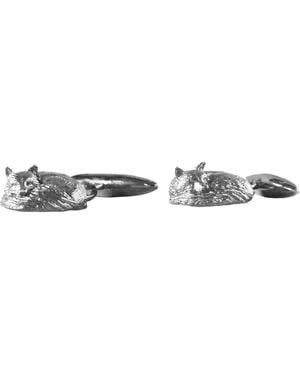 Lee Renee Fox Cufflinks – Sleeping - Metallic