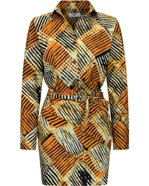 Ohema Ohene Davina Wrap Shirt Dress Tie & Dye - Multicolour