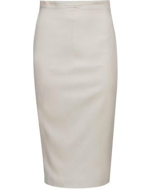 Conquista Neutrals Fitted High-Waisted Pencil Skirt With A Narrow Waistband - Grey