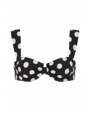 Montce Polka Dot Bella Bikini Top - Black