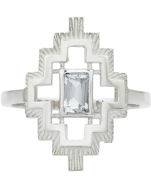Zoe & Morgan Munay Ring Aquamarine - White