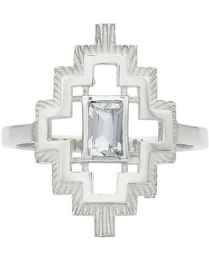 Zoe & Morgan Munay Ring Aquamarine - White