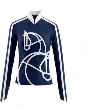 Champagne & Horses Long Sleeve Sun Shirt Equus – Upf 50 - Blue