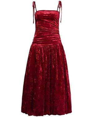 Amy Lynn Alexa Dark Velvet Puffball Dress - Red