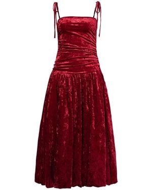 Amy Lynn Alexa Dark Velvet Puffball Dress - Red