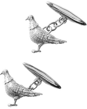 Lee Renee Pigeon Cufflinks – - Metallic
