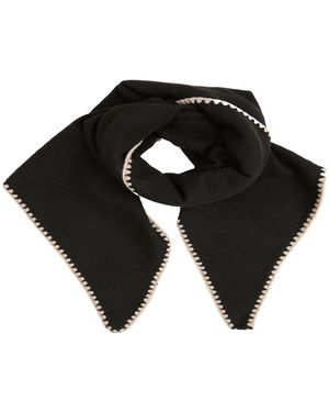 Saachi Knitted Triangle Shawl Wrap - Black