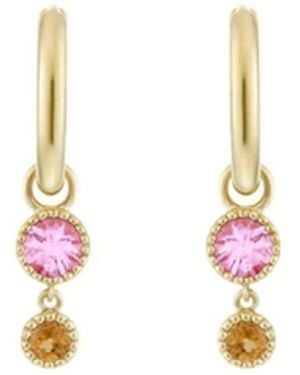 Dinny Hall Tourmaline & Garnet Duo Drop Hoops - Metallic