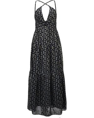 Smart and Joy Tiered Panels Backless Strappy Maxi Dress - Black